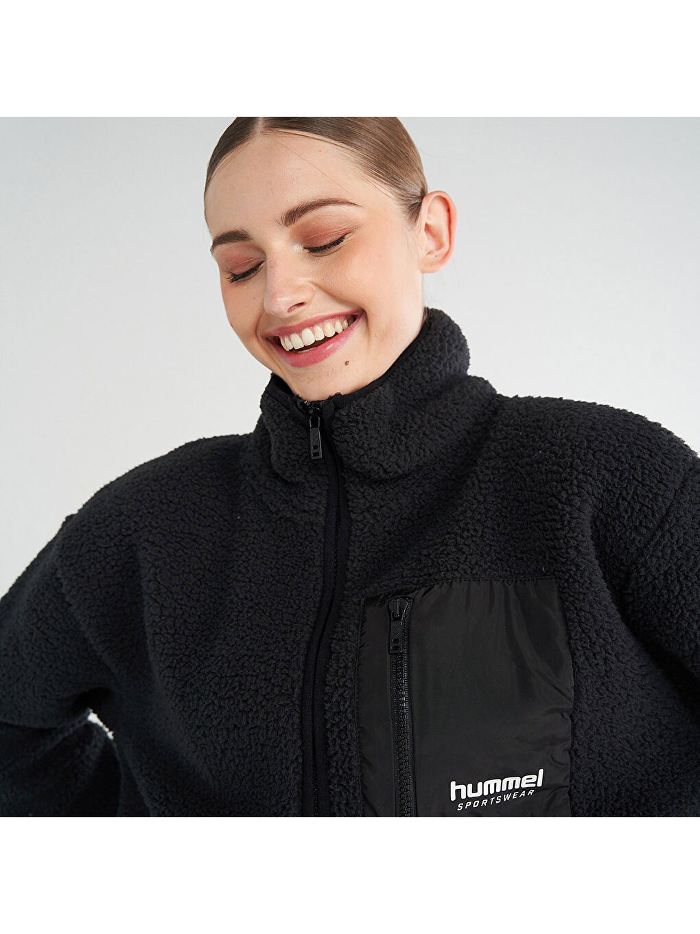 Arun Sherpa Kadın Siyah Kapüşonlu Ceket-2