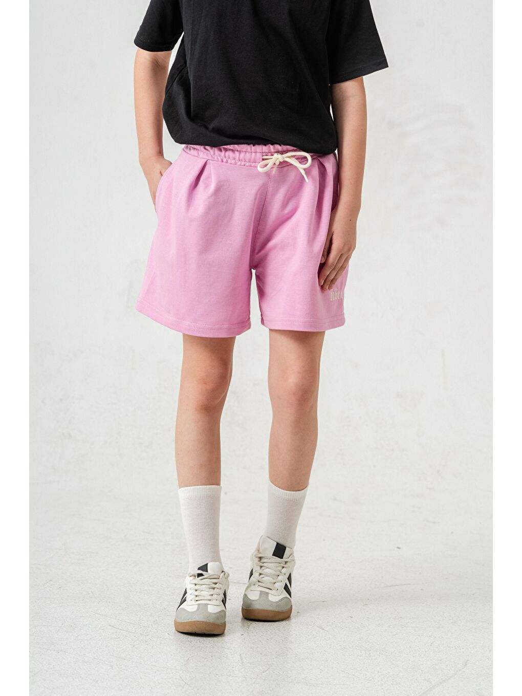 Pembe Nice Nakışlı Kız Çocuk Şort-8