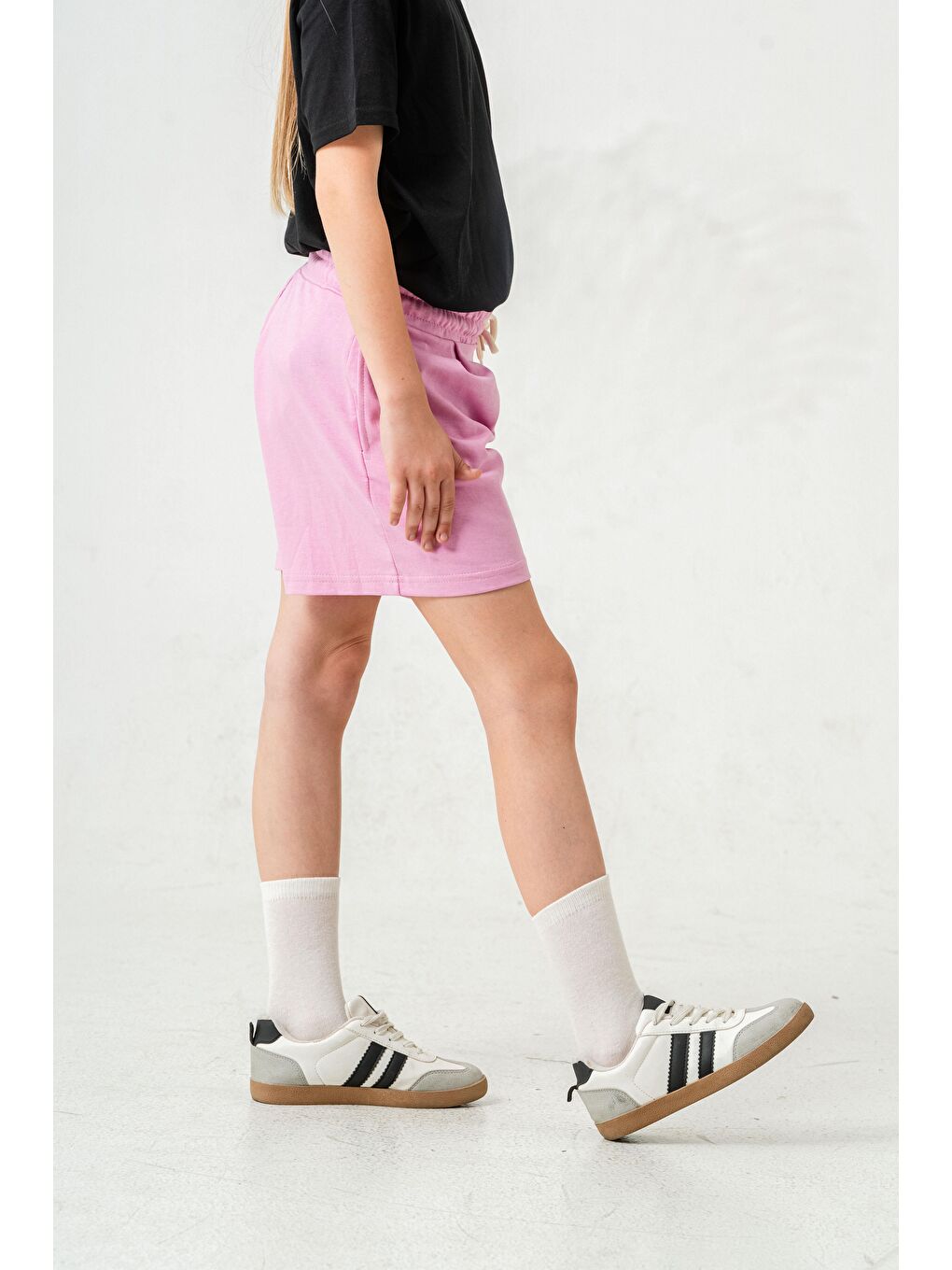 Pembe Nice Nakışlı Kız Çocuk Şort-9