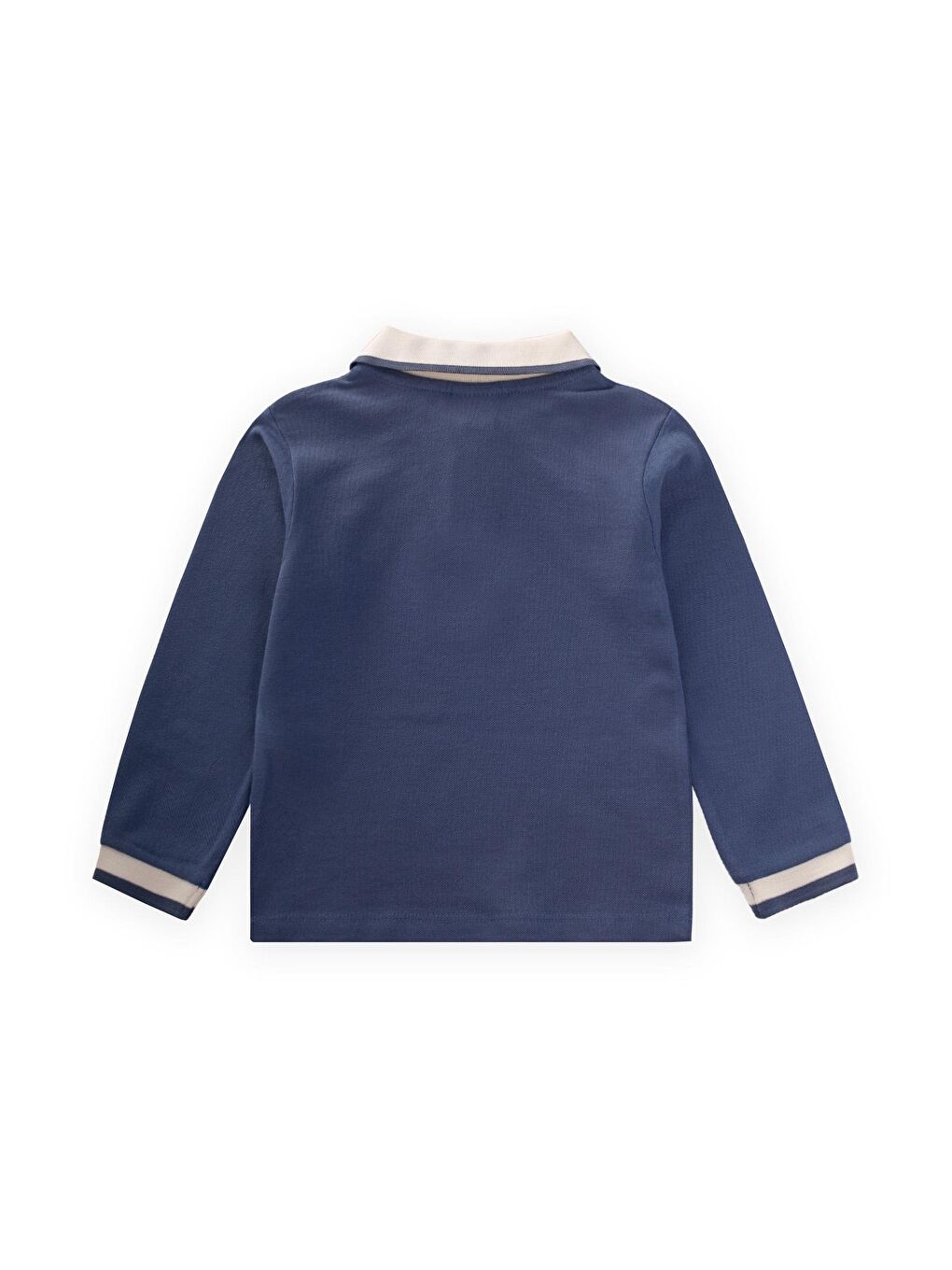 Uzun Kollu Polo Yaka T-Shırt 2-14 Yaş İndigo Mavi-1