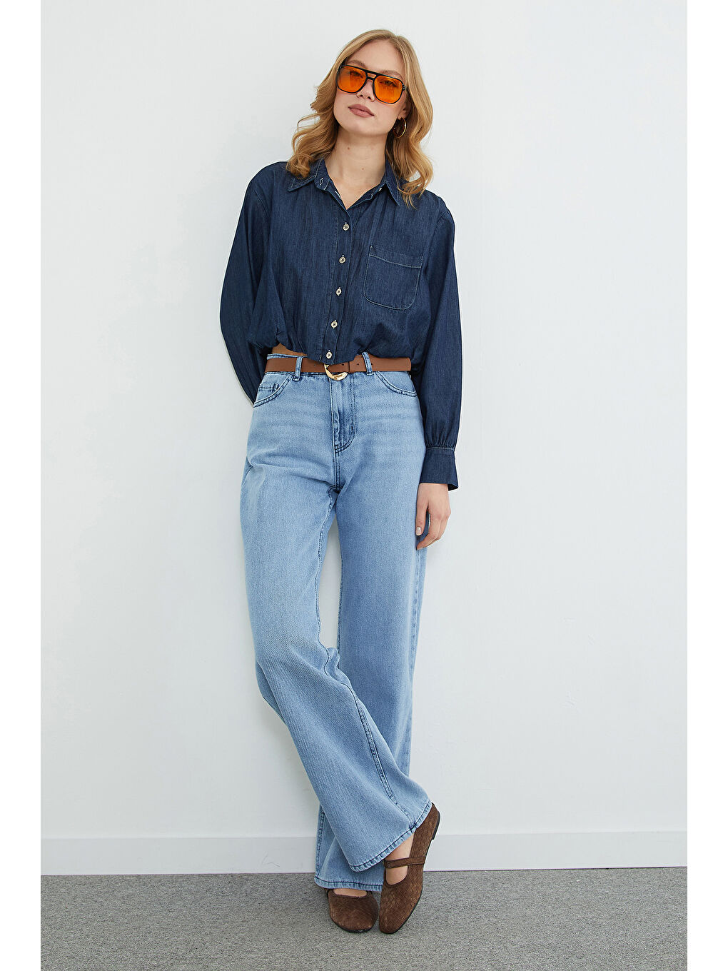 Mavi Beli Kemerli Palazzo Jean-1