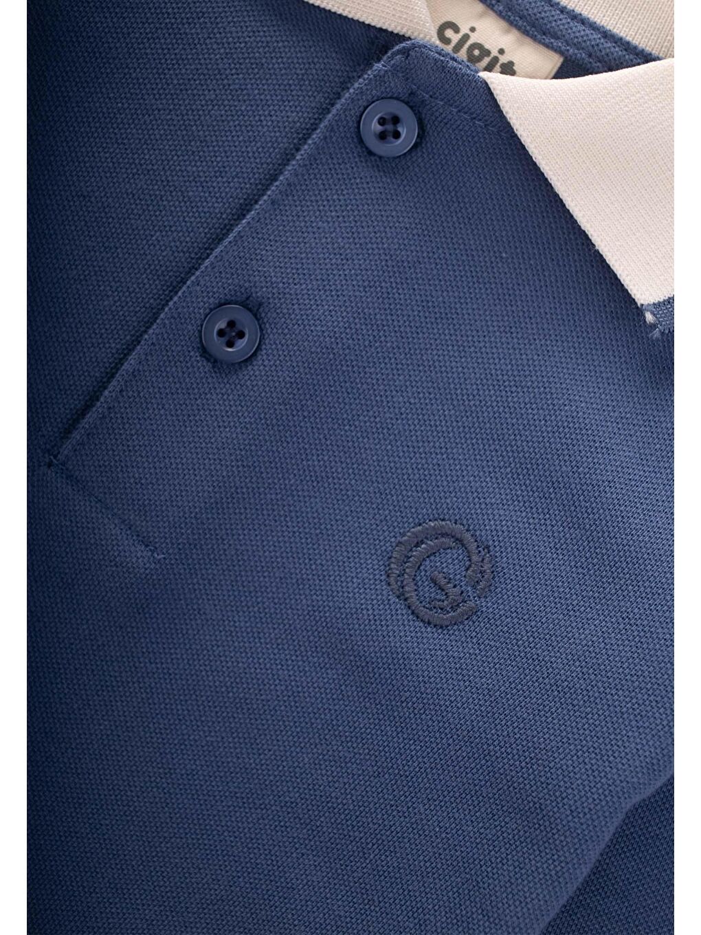 Uzun Kollu Polo Yaka T-Shırt 2-14 Yaş İndigo Mavi-2