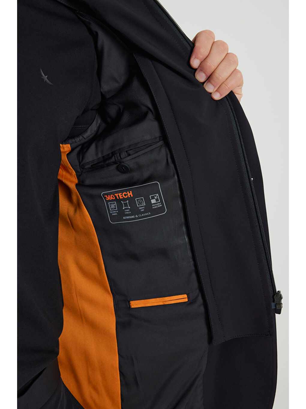 Erkek Siyah Slim Fit Dar Kesim Çıkma Mono Yaka Tek Fleto Cepli Esnek Takım Elbise-2