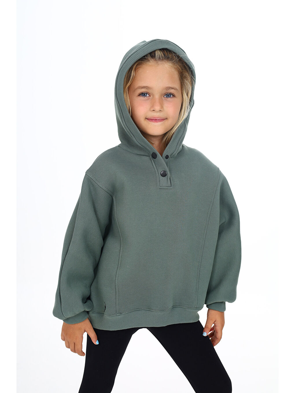 Yeşil Kız Çocuk Nakışlı Sweatshirt-6