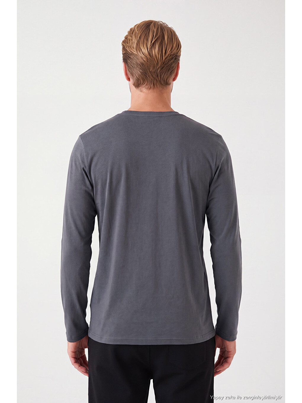 Antrasit Pamuklu Bisiklet Yaka Basic Sweat 59050742-6