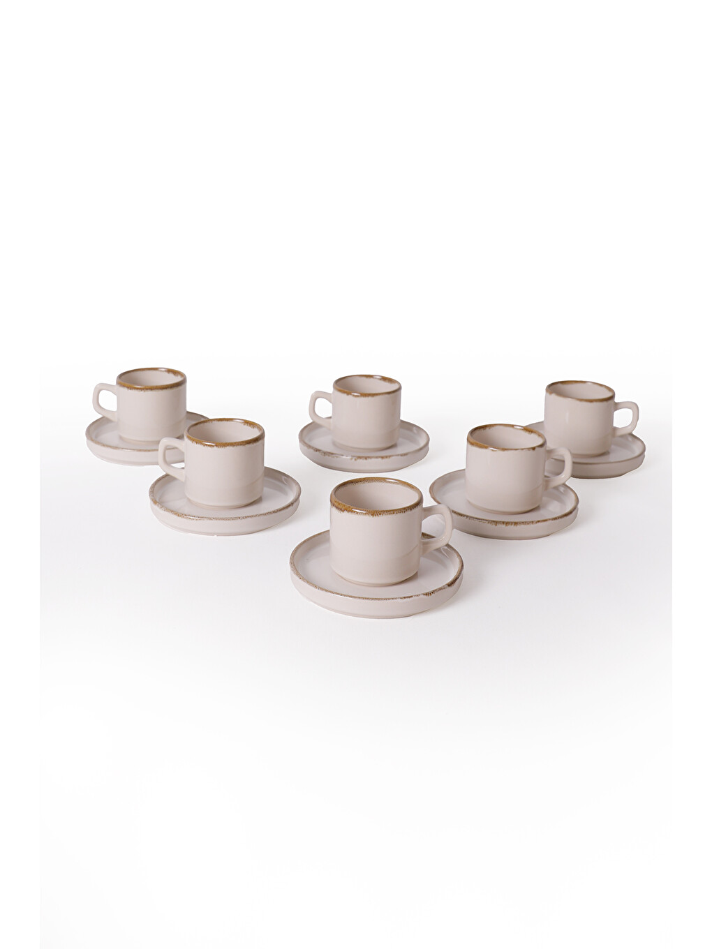 Ekru Straw Stackable Çay Takımı 12 Parça 6 Kişilik-4