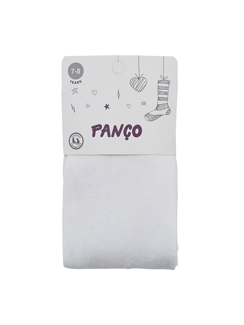 Kız Çocuk Pamuklu Beyaz Külotlu Çorap-1