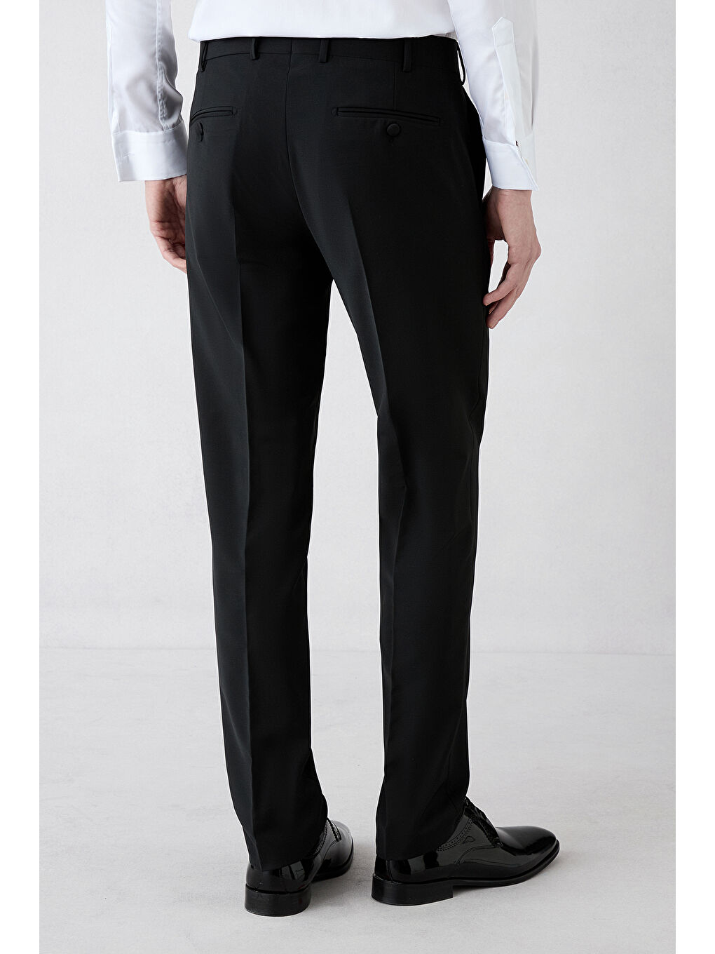 Siyah 7 Drop Slim Fit Dar Kesim Şal Yaka Yünlü Smokin & Damatlık-5