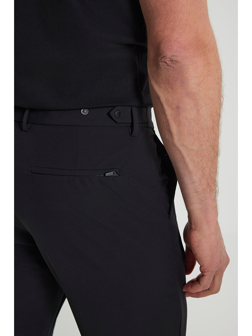 Erkek Siyah Slim Fit Dar Kesim Çıkma Mono Yaka Tek Fleto Cepli Esnek Takım Elbise-4