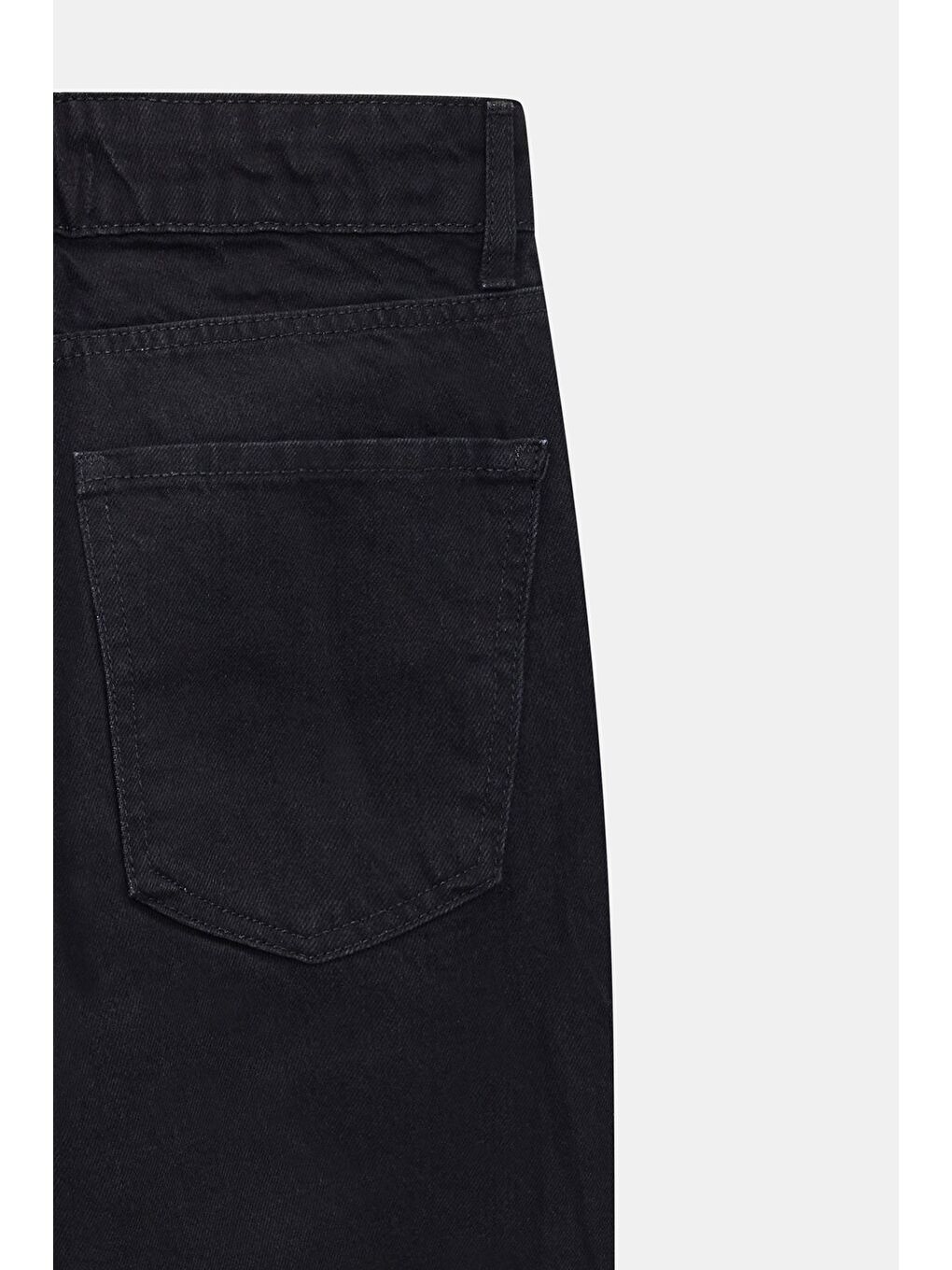 Siyah Kadın Yüksek Bel Mary Vintage Straight Fit Jean Pantolon-4