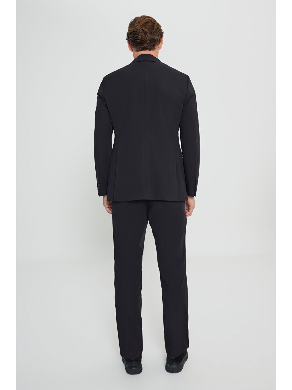 Erkek Siyah Slim Fit Dar Kesim Çıkma Mono Yaka Tek Fleto Cepli Esnek Takım Elbise-6