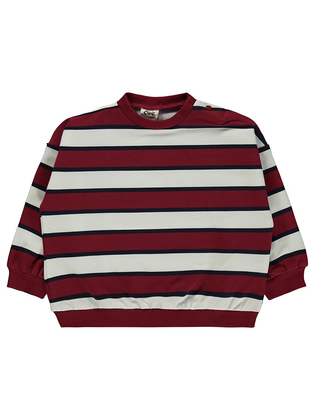 Baby Çizgili 6-18 Ay Sweatshirt - Bordo