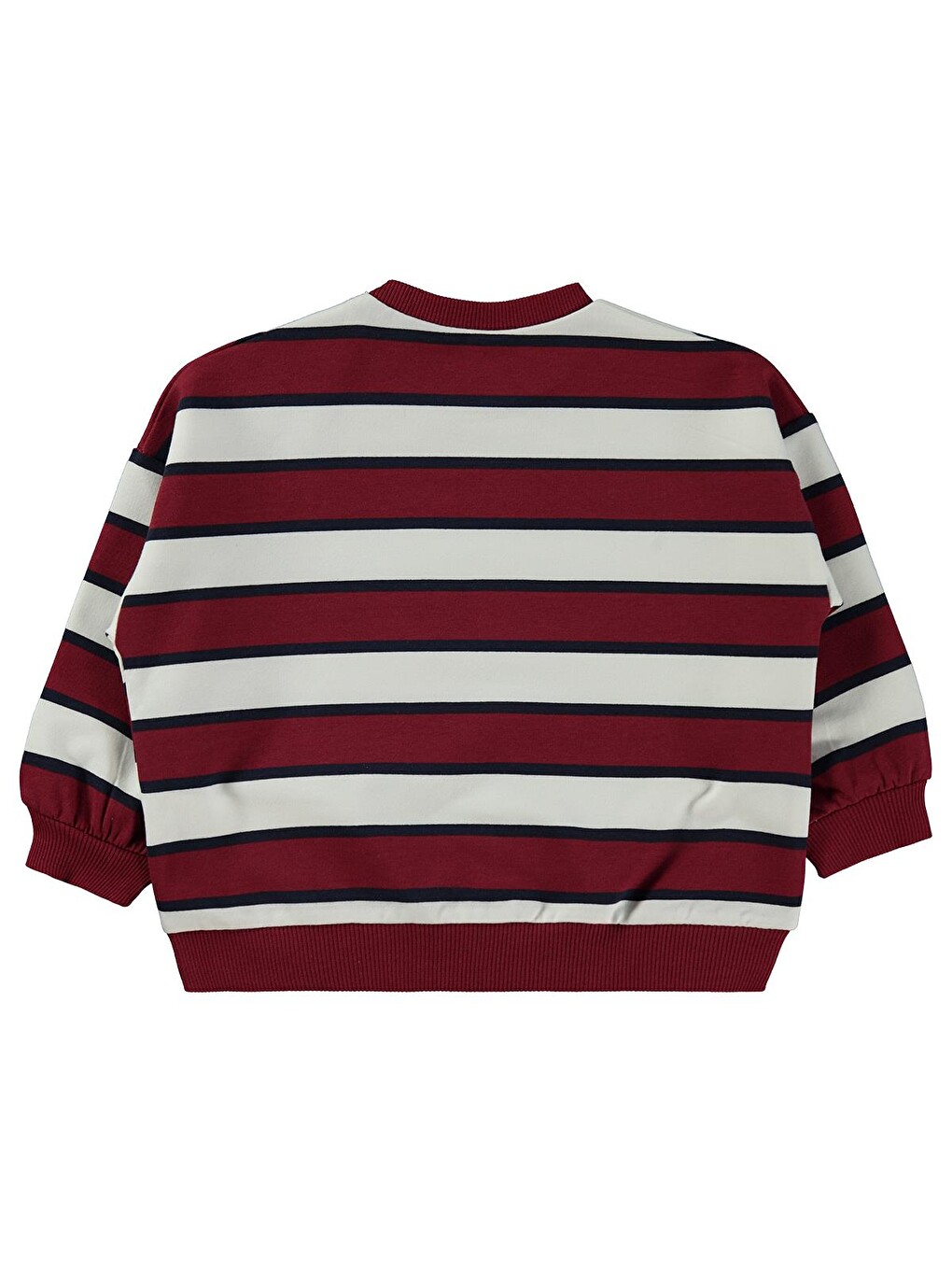 Baby Çizgili 6-18 Ay Sweatshirt - Bordo-1