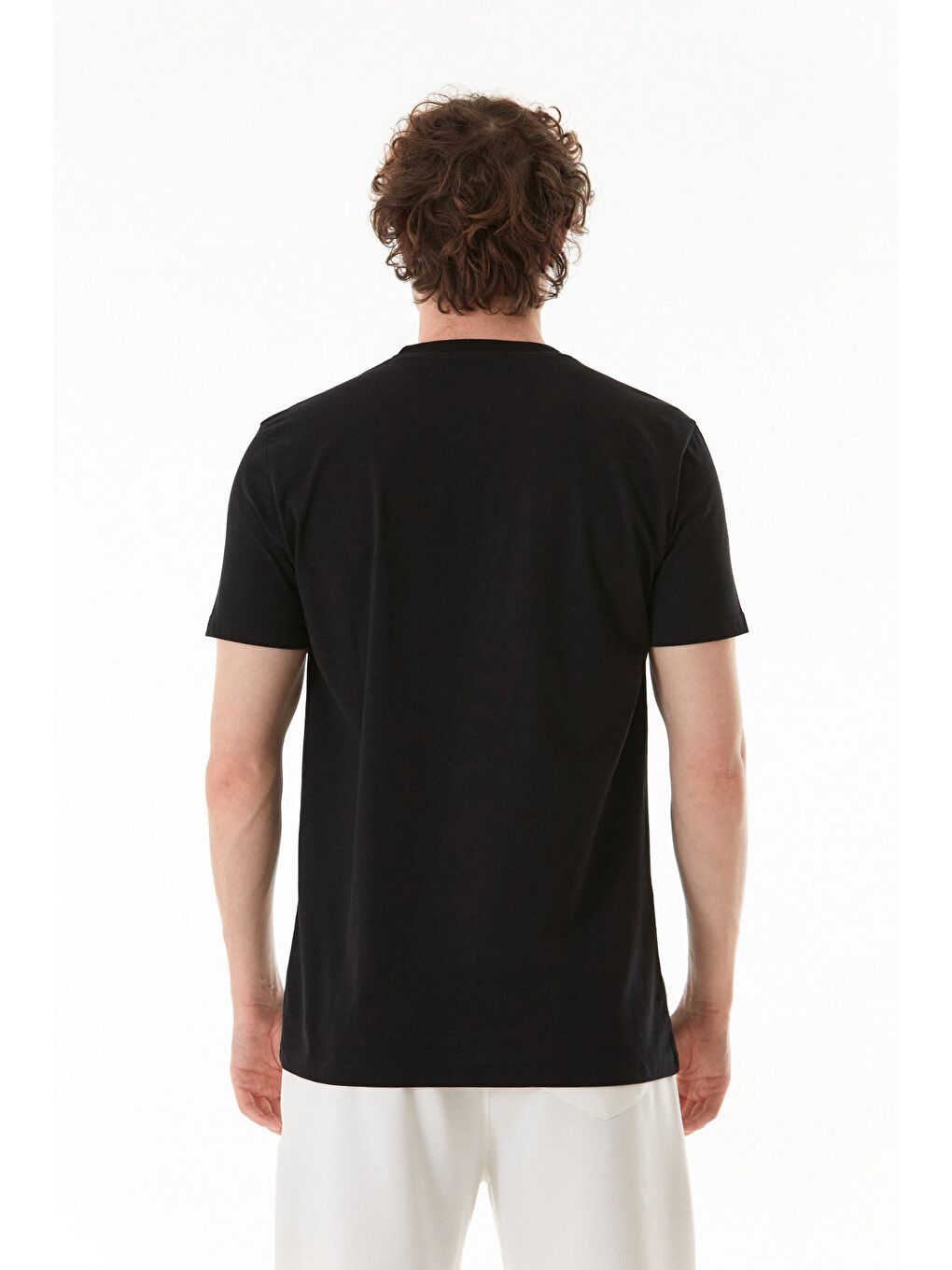 Siyah Tomorrow Baskılı Bisiklet Yaka Tişört-3