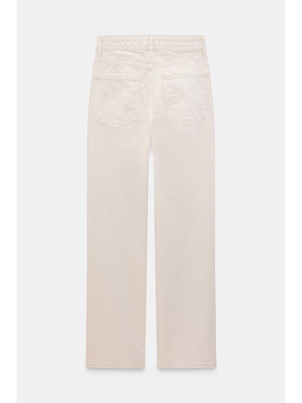 Bej Taş Kadın Yüksek Bel Mary Vintage Straight Fit Jean Pantolon-5