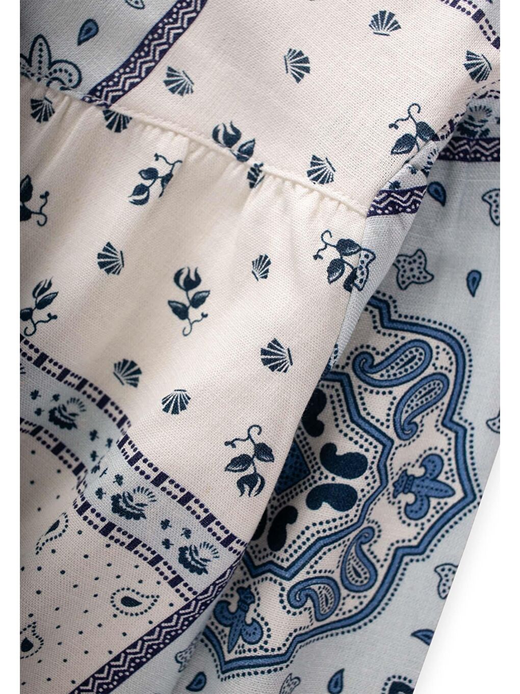 Mavi Kız Çocuk Desenli Elbise-3