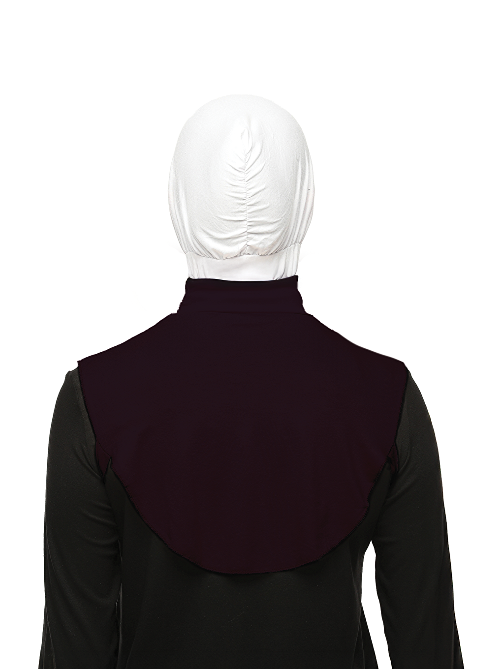 Mürdüm Düz Balıkçı Yaka Boğazlı Penye Tesettür Boyunluk-4