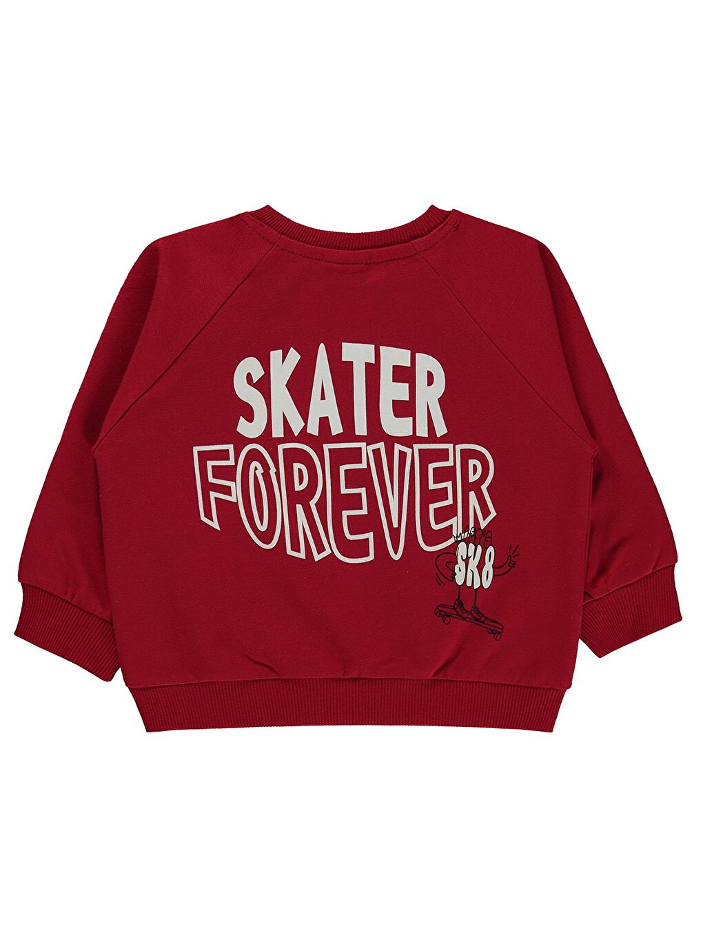 Baby Skater Forever Baskılı 6-18 Ay Sweatshirt - Kırmızı-1