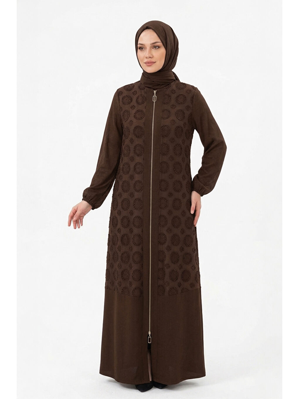 Cupra Ferace Çift Fermuar Detay Kap Ceket 6026 Kahverengi