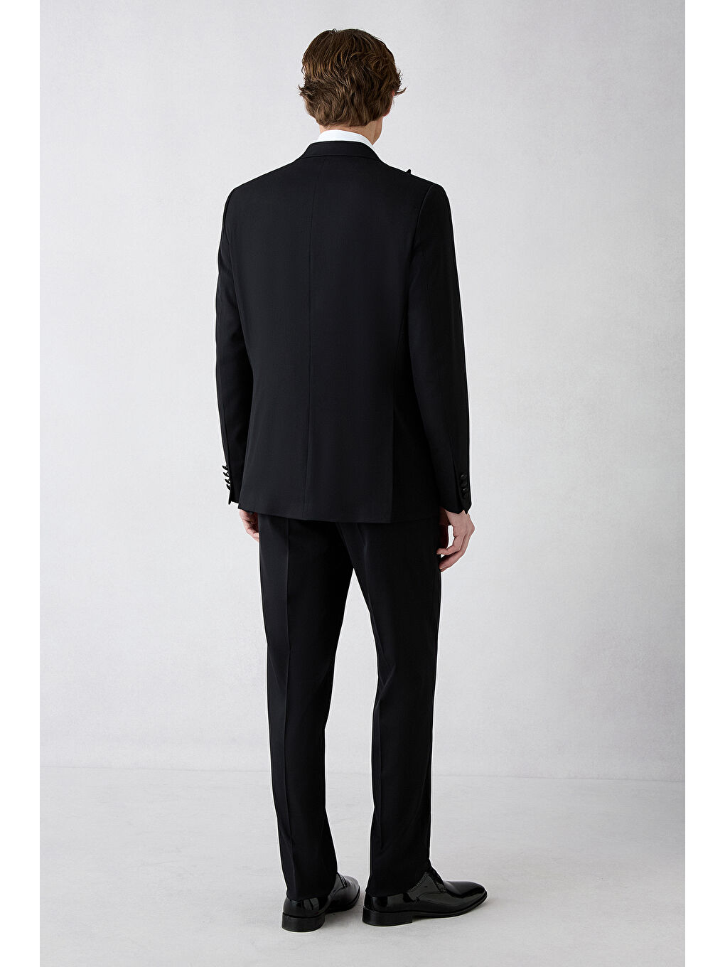 Siyah 7 Drop Slim Fit Dar Kesim Sivri Yaka Smokin & Damatlık-6