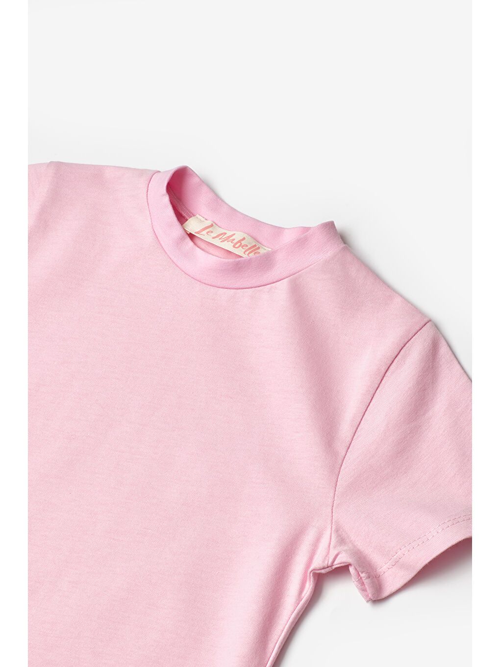 Pembe Penye Basic Çocuk Tişört-1
