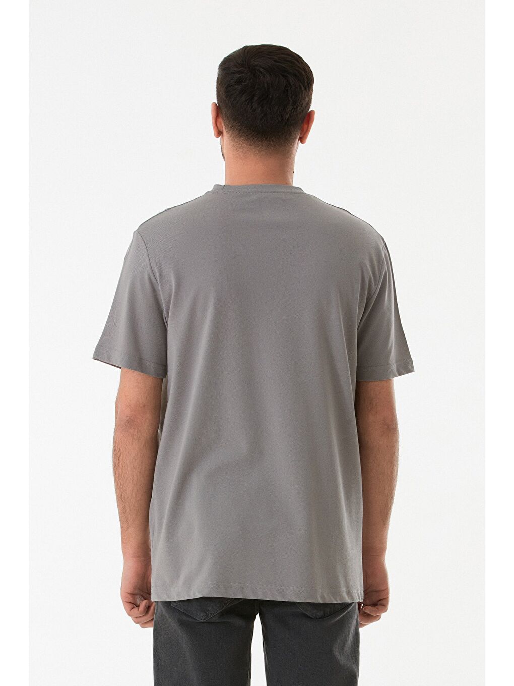 Gri Wearable Graphıcs Yazı Baskılı Tişört-2