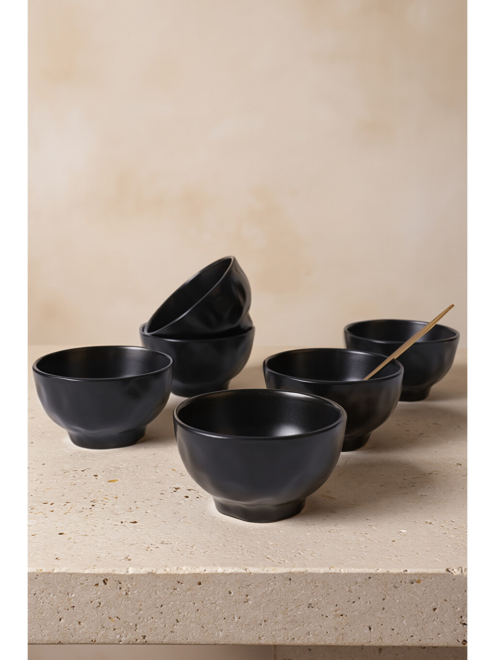 Mat Siyah Organik Kase 15 cm 6 Adet-1