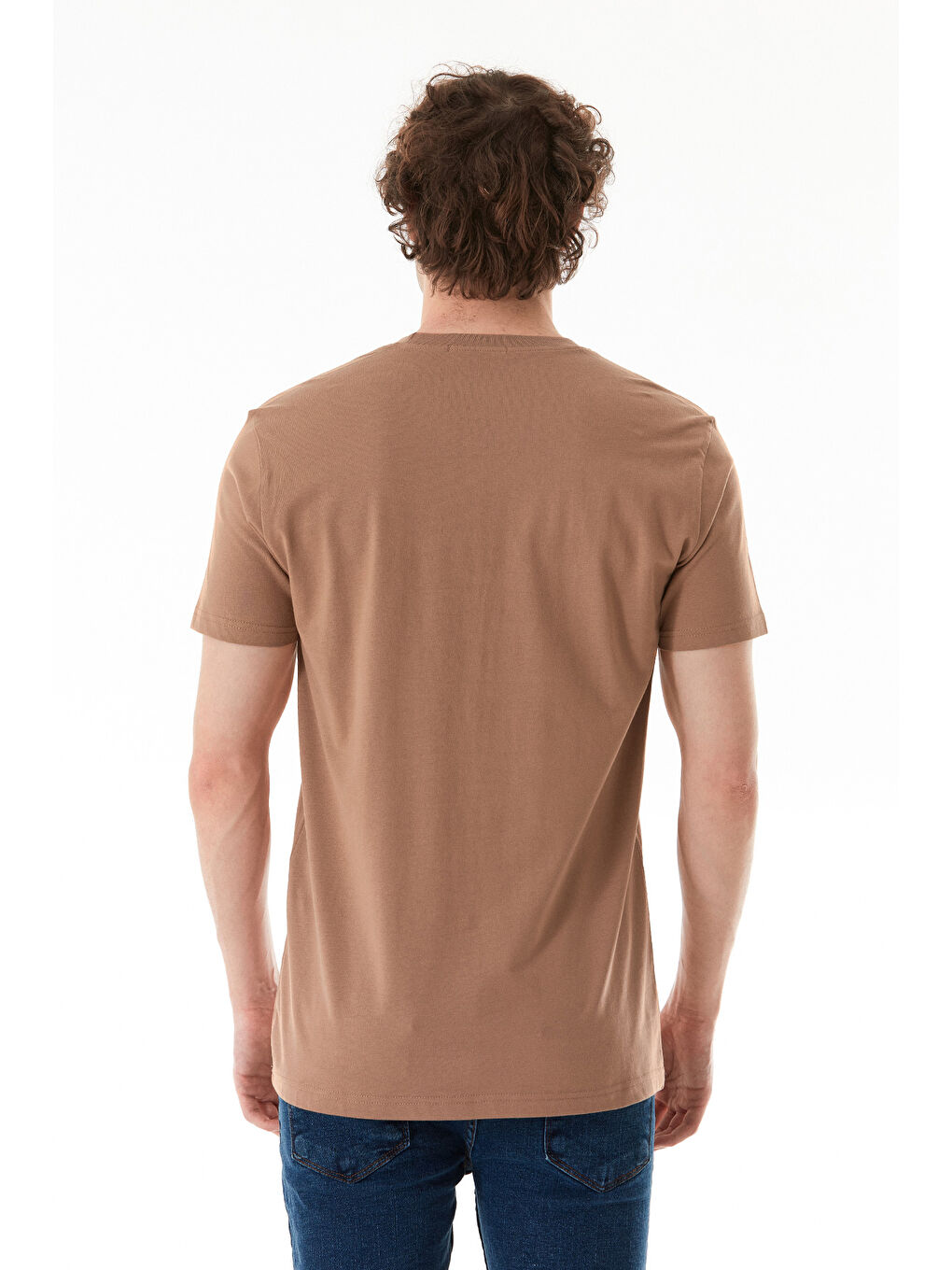 Kahverengi Tomorrow Baskılı Bisiklet Yaka Tişört-3