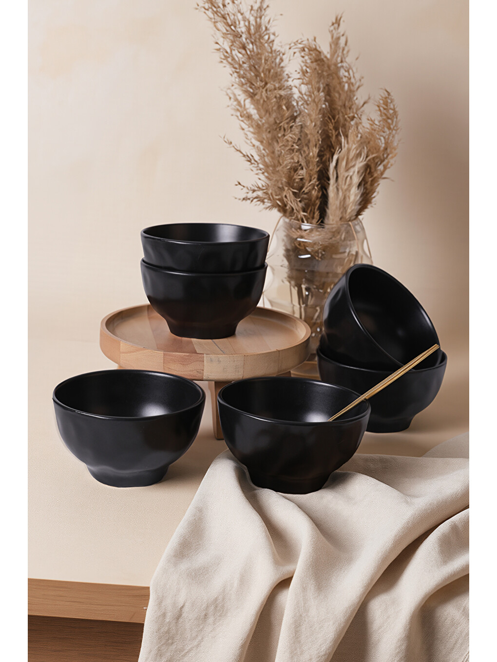 Mat Siyah Organik Kase 15 cm 6 Adet-3