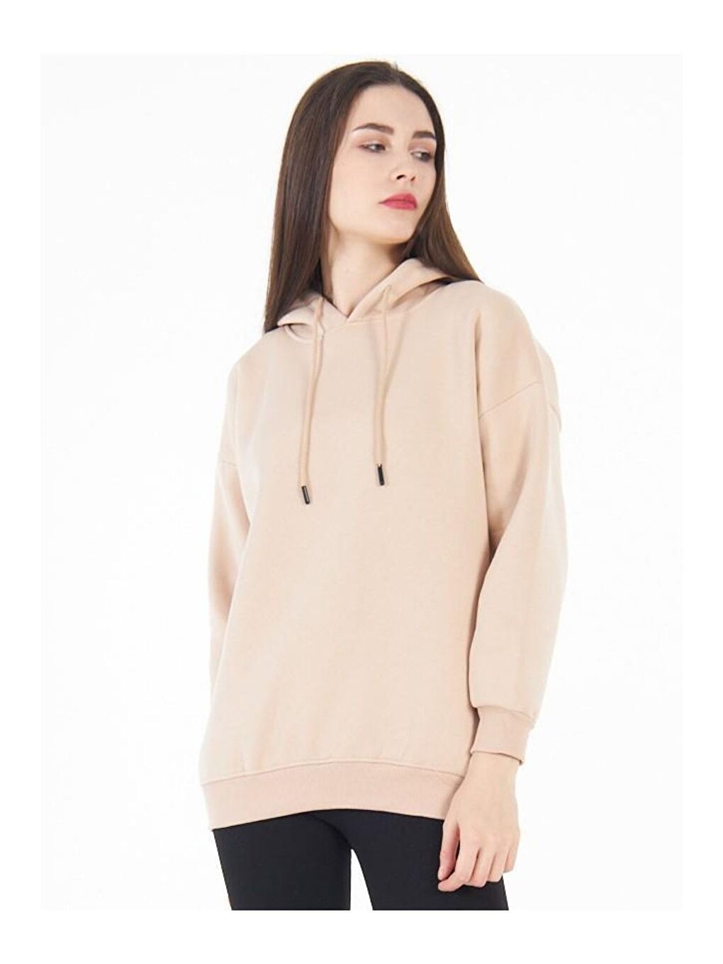 Bej Kadın Oversize Sweatshirt