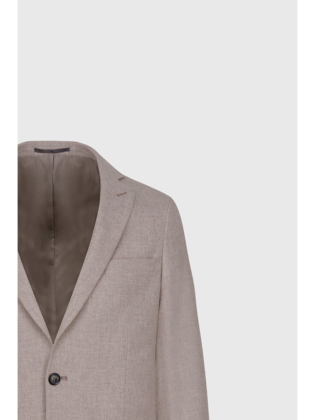 Erkek Bej Yünlü Slim Fit Dar Kesim Kırlangıç Yaka Yelekli Takım Elbise-8