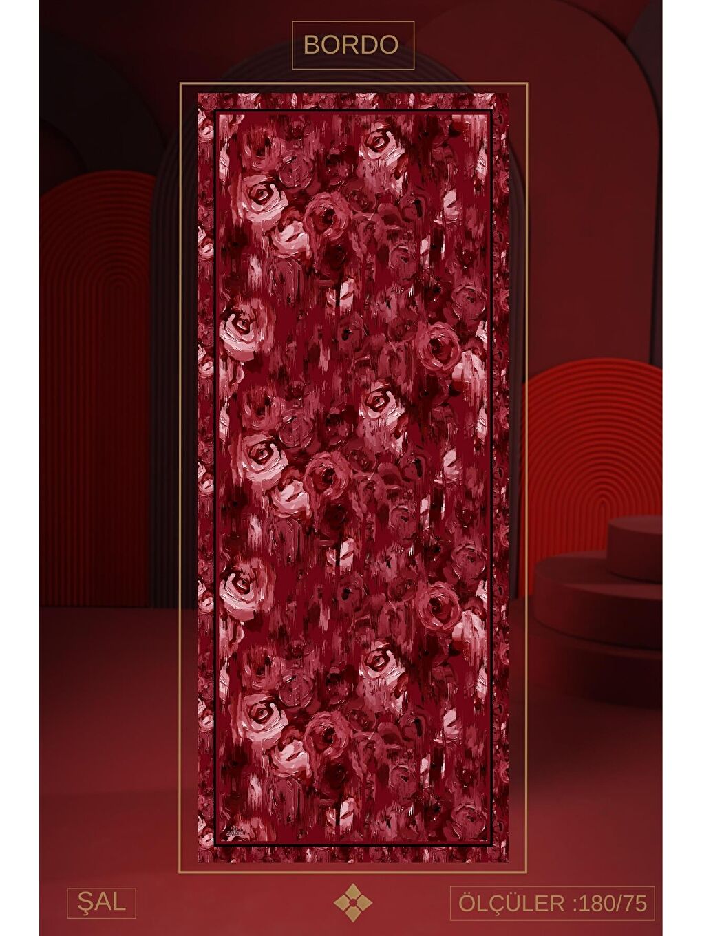 Karışık Kadın Soft Şal Paketi Bordo(Mellas-Marla-İmerion)-4