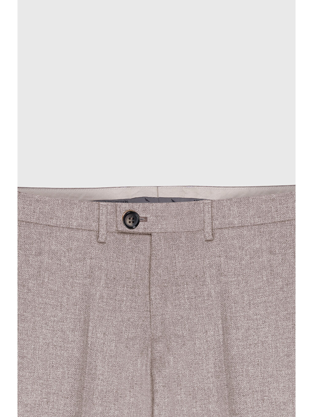 Erkek Bej Yünlü Slim Fit Dar Kesim Kırlangıç Yaka Yelekli Takım Elbise-10