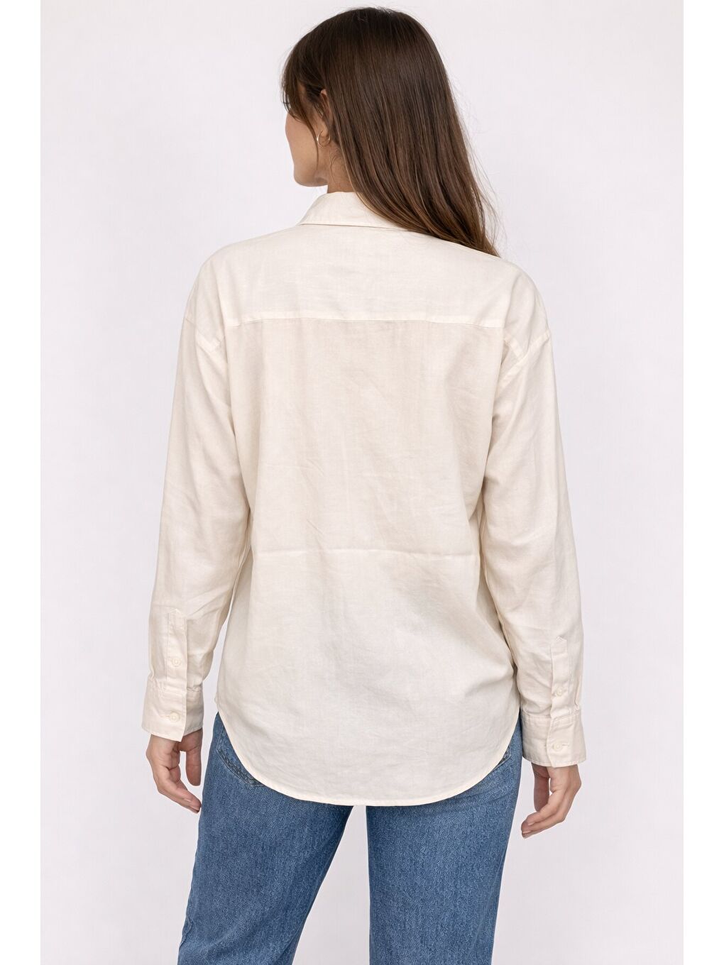 Fularlı Gömlek Ekru-2