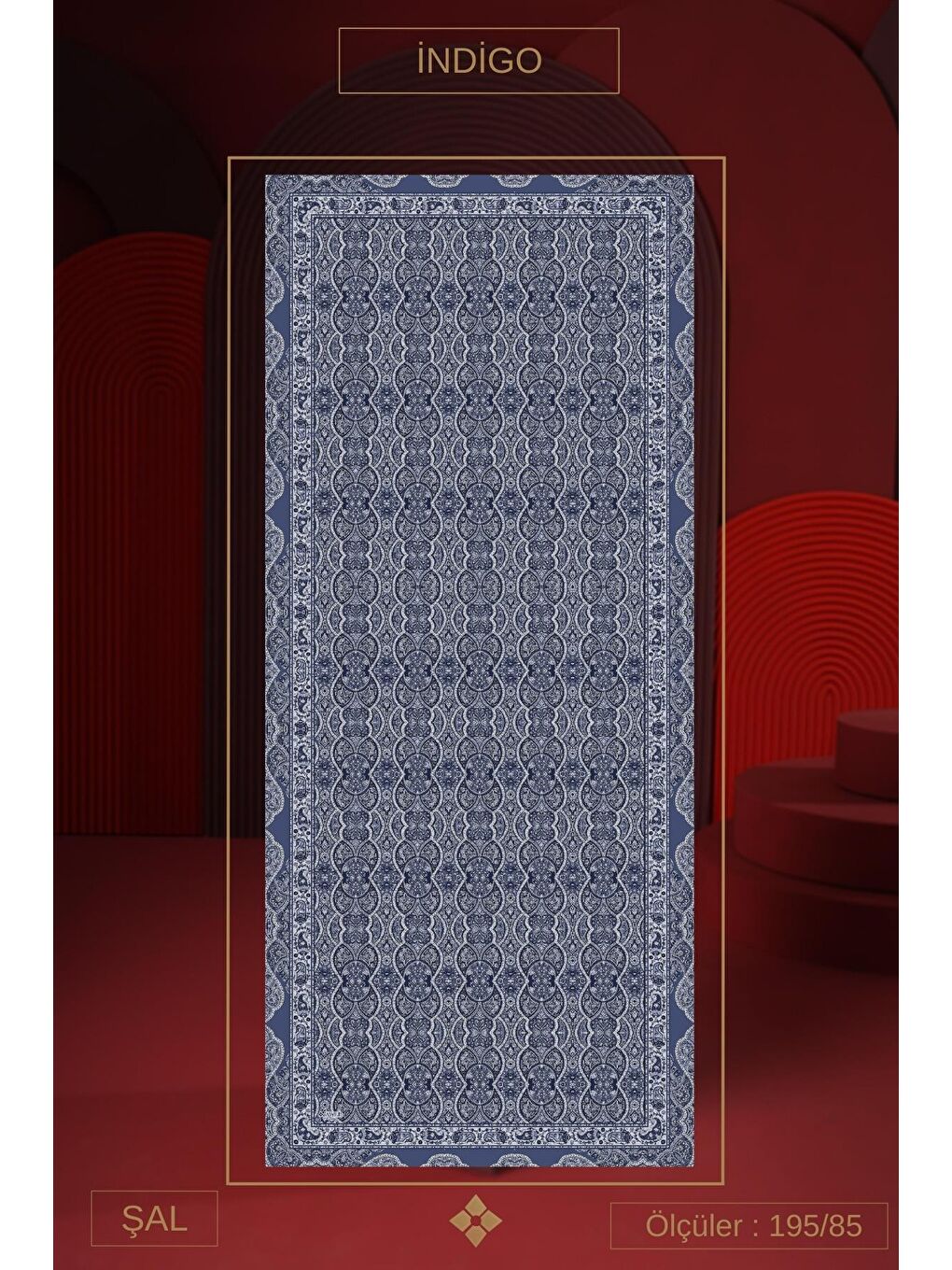 Karışık Kadın Müslin Şal Paketi İndigo ( Degrade-Petra-Tyana)-4