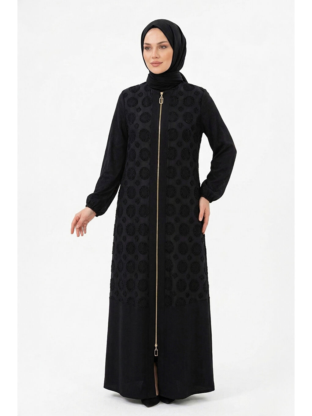 Cupra Ferace Çift Fermuar Detay Kap Ceket 6026 Siyah-1