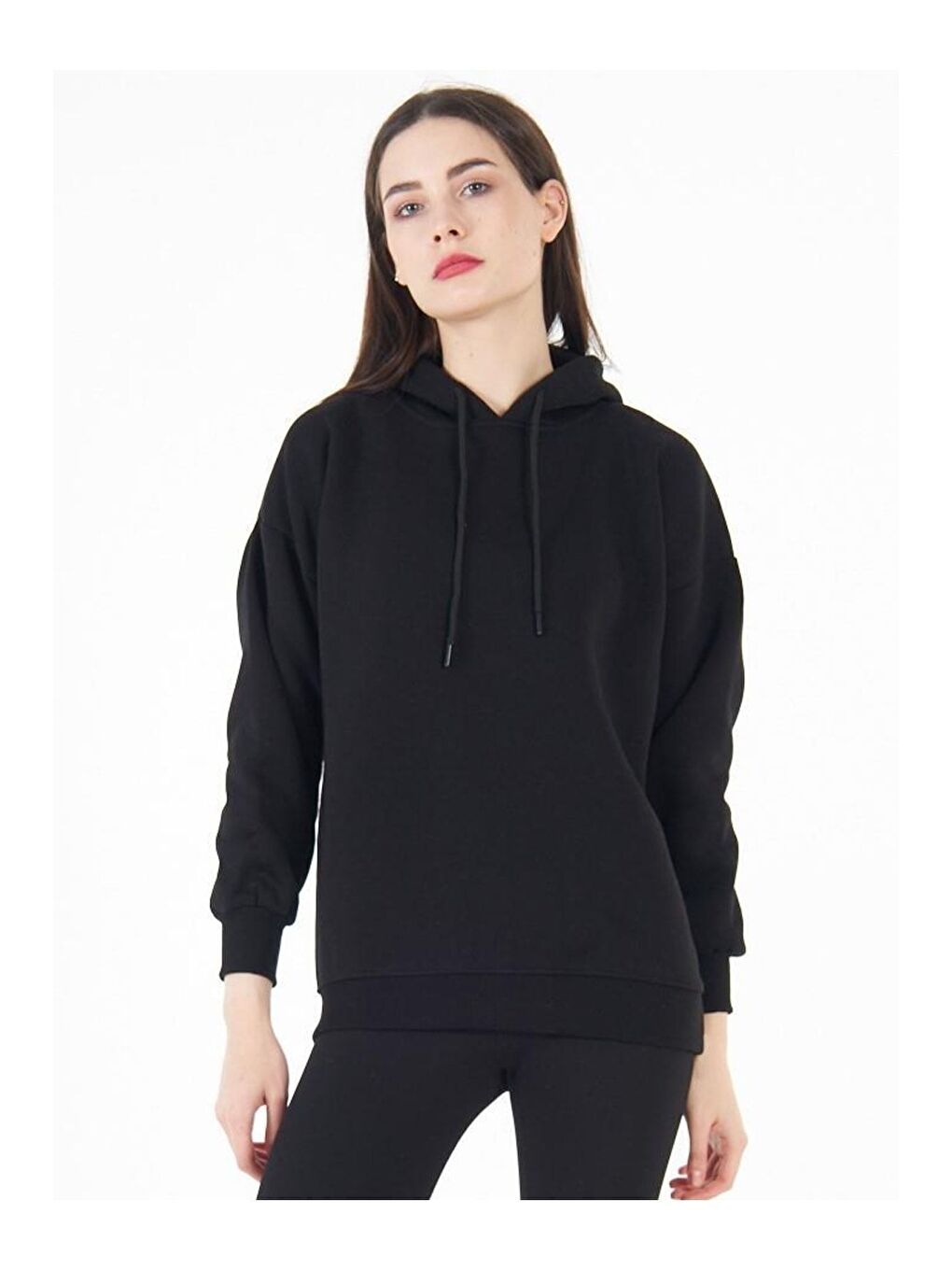Siyah Kadın Oversize Sweatshirt
