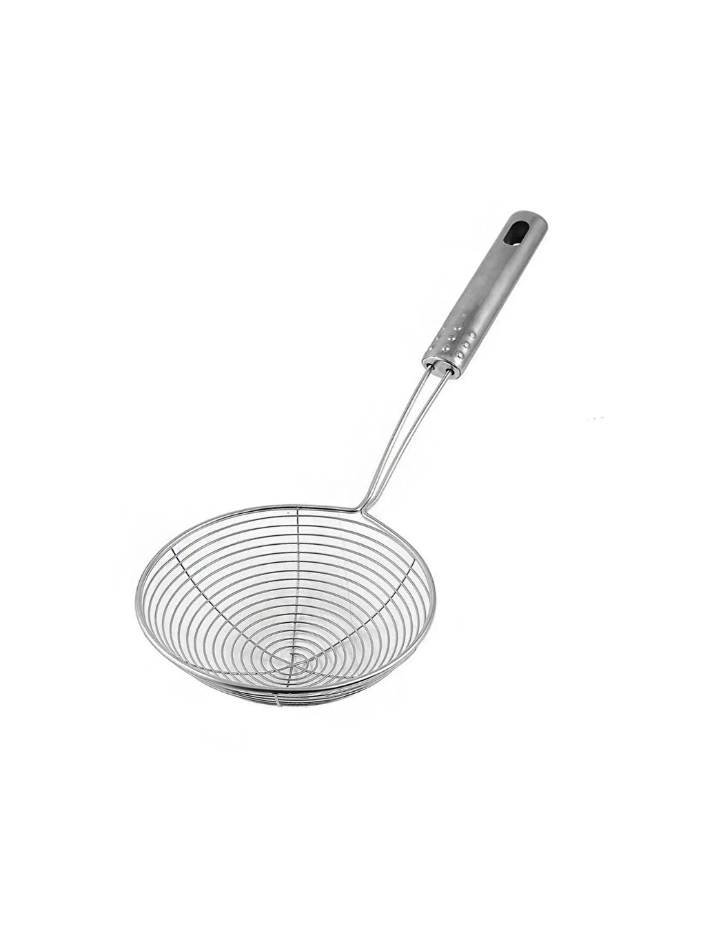 Gri Metal Saplı Kevgir 18-16-14 Cm Çap -Üç Boy Kevgir Seti-2