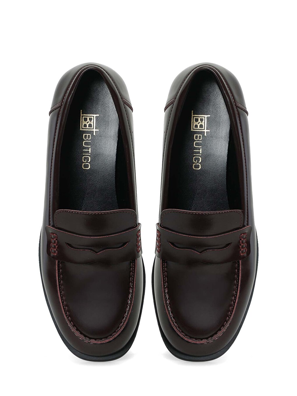 26k-213 Bordo Kadın Loafer-2