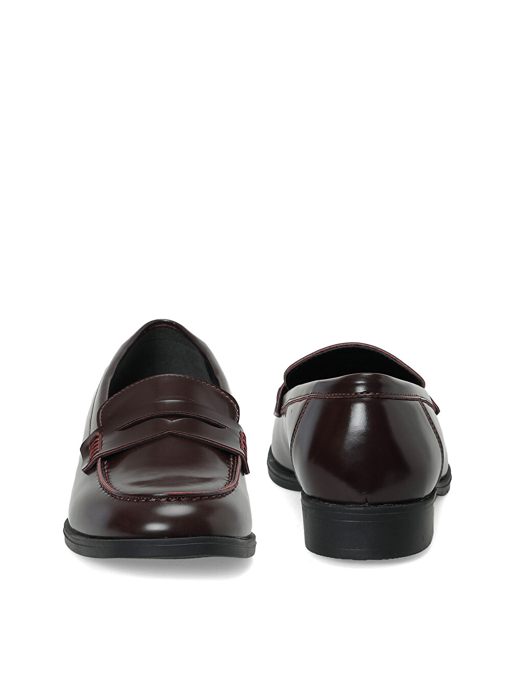 26k-213 Bordo Kadın Loafer-3