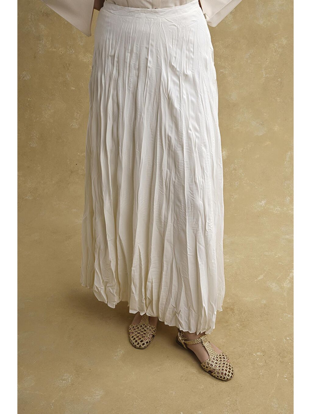 Kıraçlı Astarlı Etek Ekru-2