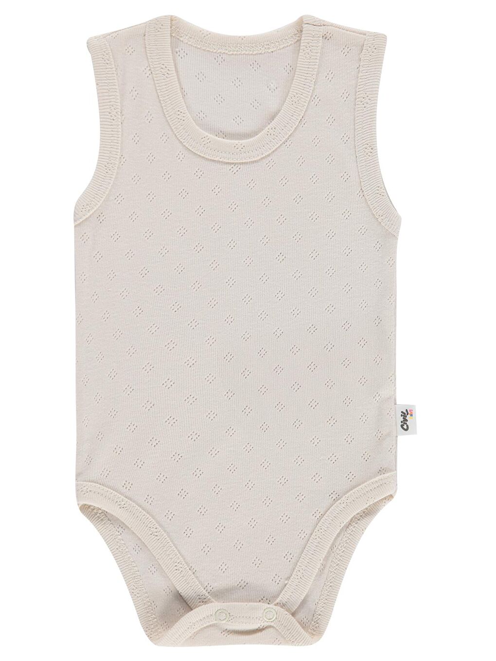 Baby Jakarlı 3-36 Ay Çıtçıtlı Badi - Ekru