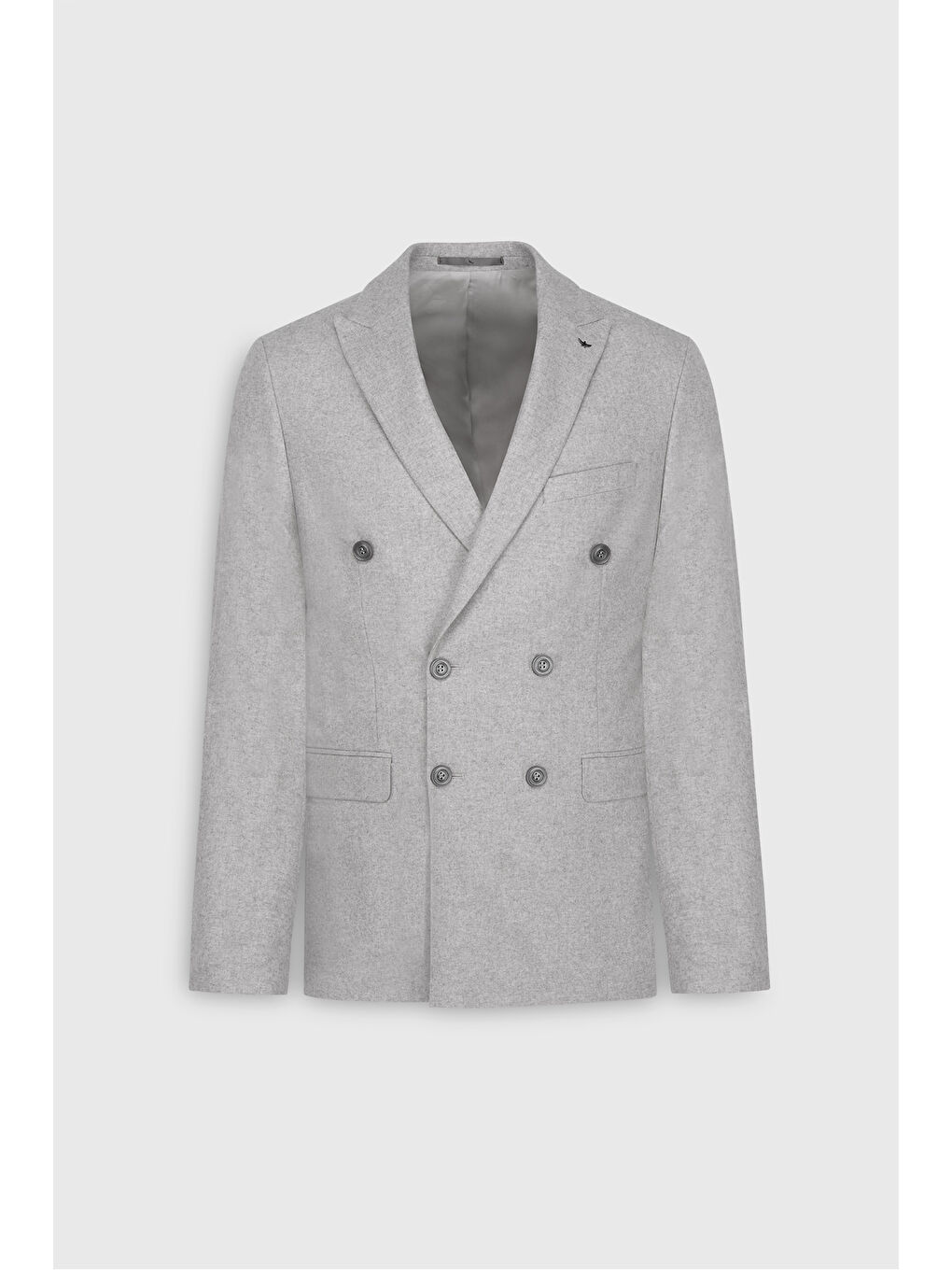 Bej Erkek Taş Yünlü Slim Fit Dar Kesim Kırlangıç Yaka Kapak Cepli Kruvaze Takım Elbise-8