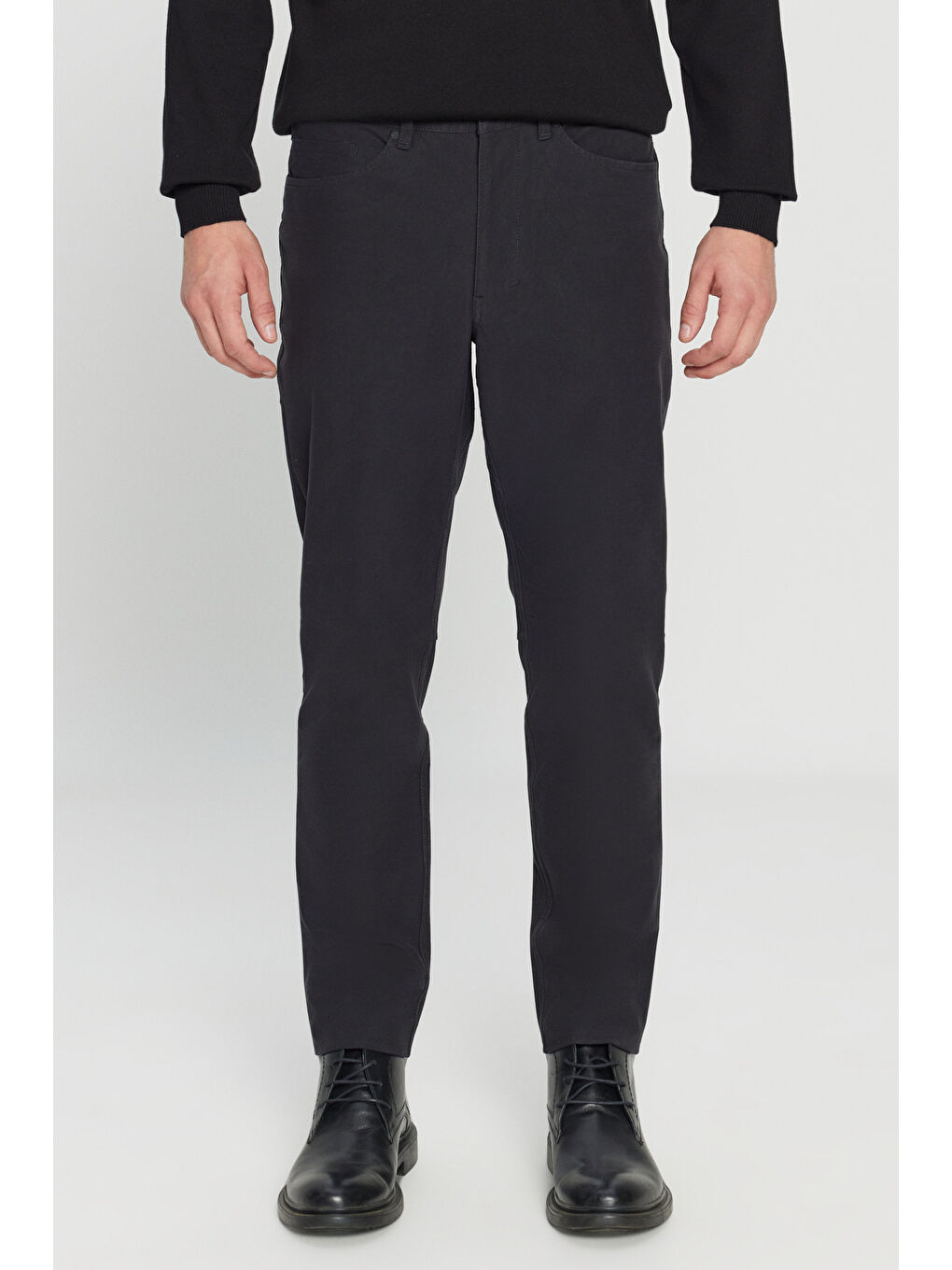 Erkek Siyah 360 Her Yöne Esneyen Slim Fit Dar Kesim Pamuklu 5 Cep Casual Pantolon