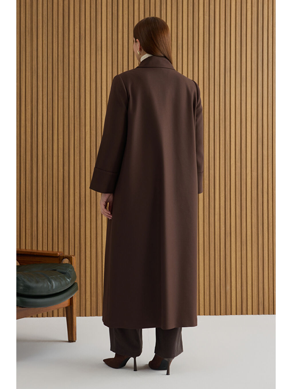 Kahverengi Dokuma Pardösü-4