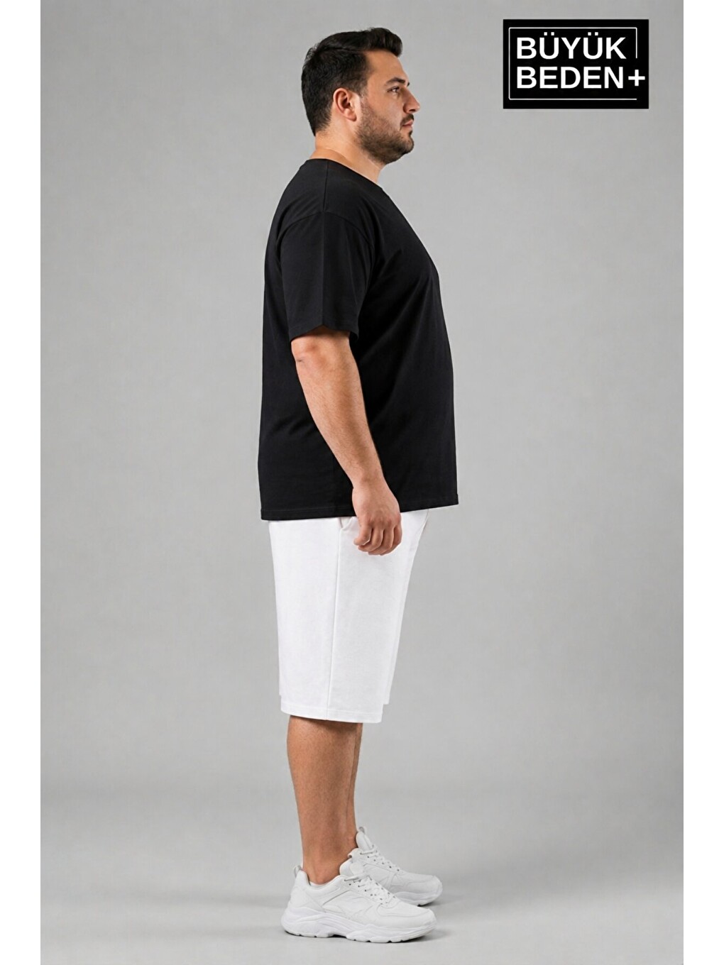 Ekru Erkek Büyük Beden Şort 3xl-6xl Rahat Kesim Diz Altı Günlük Şort-spr26bsr591-1