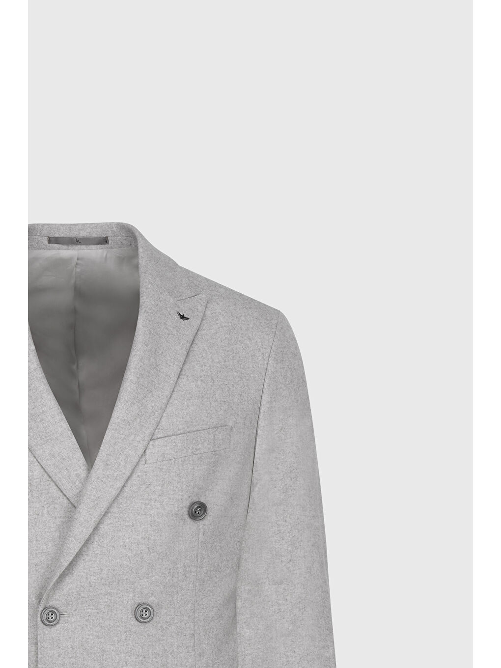 Bej Erkek Taş Yünlü Slim Fit Dar Kesim Kırlangıç Yaka Kapak Cepli Kruvaze Takım Elbise-10