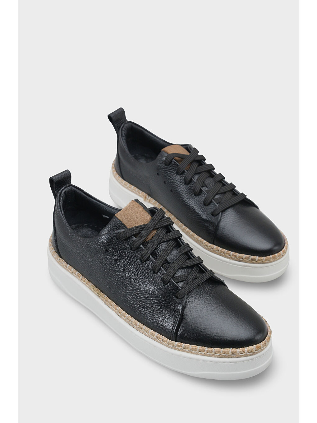 Siyah Skippy Hakiki Der Süet Bağcıklı İçi Hakiki Deri Astarlı Erkek Günlük Sneaker Ayakkabı-1