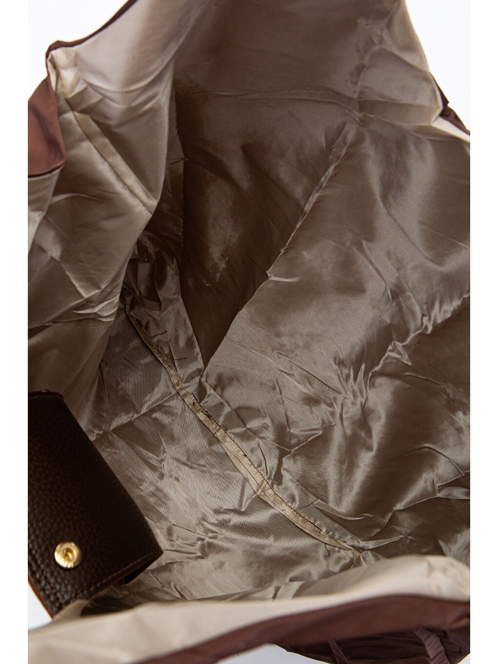 Açılabilen Anahtarlık Paraşüt Kumaş Alışveriş Kol Çantası Joan Klinkır Kahverengi-3