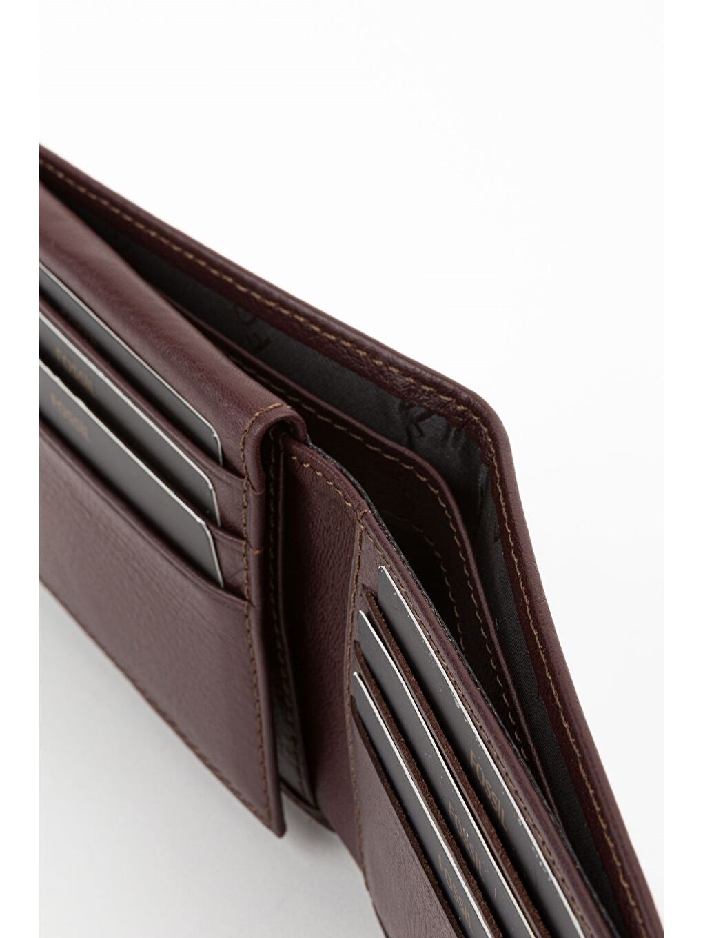 Kutulu Hakiki Deri Dikiş Detaylı Kahverengi Yatay Erkek El Portföyü Cüzdan-1